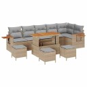 vidaXL Hagesofa Set 12 stk. 8-Antall seter Beige og lys grå