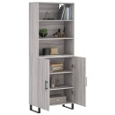 vidaXL Highboard grå sonoma 69,5x34x180 cm konstruert tre 8720845926502