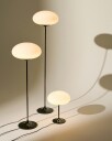 Stemlite Gulvlampe 110 cm Sort Krom / Opal