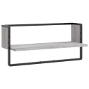  Vegghylle med stang grå sonoma 65x25x30 cm 8721012046252