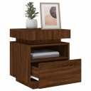  Nattbord med LED 2 stk brun eik 40x39x48,5 cm 8721012253810