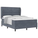  Box Spring Seng med Madrass i Mørk Grå 160x200 cm Fløyel