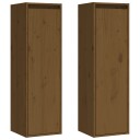 vidaXL Veggskap 2 stk honningbrun 30x30x100 cm heltre furu