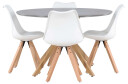 Venture Design Piazza & Zeno spisegruppe Hvit/grå 4 stoler & bord 120 cm