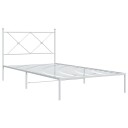  Sengeramme i metall med hodegavl hvit 107x203 cm 8721012374317