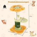Northix Kloetre Med Plysjsete Sisalstolpe 69 cm Gul