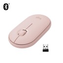 Logitech M350 Pebble Wireless Mouse - Rose - Mus - Optisk - 3 knapper - Rød
