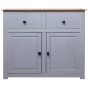 vidaXL Skjenk grå 93x40x80 cm heltre furu Panama Range