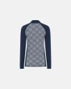 Dovre Women Langermet t skjorte 'Half Zip' 100% merino ull navy