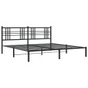  Sengeramme i metall med sengegavl svart 193x203 cm 8721012372948