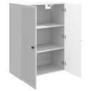 vidaXL Vegghengt skap Høgglans hvit 66 x 34,5 x 90 cm Konstruert tre