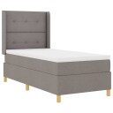 Boksen Spring Seng med Madrass & LED Taupe 90x190 cm Stoff