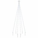 vidaXL Juletre på flaggstang 108 LED kaldhvit 180 cm