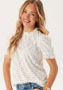 VILA Vikawa S/S Flounce Top Optical Snow XXL