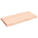  Bordplate 80x40x(2-6) cm ubehandlet heltre eik naturlig kant 363874
