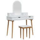 vidaXL Sminkebordsett FAUSKE 5 stk. Hvit 100 x 50 x 143 cm