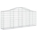 vidaXL Gabionkurver buede 6 stk 200x30x80/100 cm galvanisert jern
