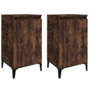 vidaXL Nattbord 2 stk røkt eik 40x35x70 cm konstruert tre