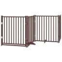 Vidaxl Hundeport Dør Brettbar 4 Paneler Brun Eik 320 cm Heltre Gran
