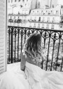 Paris Morning Balcony B&W Plakat Plakat / 100x150cm