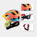 Rockbros TT 32SOYB S barnesykkelhjelm med avtakbart hakestykke størrelse S   gul oransje