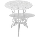 vidaXL Bistrosett 3 deler støpt aluminium hvit