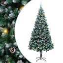  Kunstig juletre med 300 LED grønn 210 cm PVC og Stål og Plast
