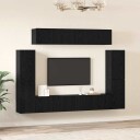  TV benksett 8 pcs Svart eik 80 x 30 x 30.5 cm Konstruert tre