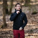 Revolutionrace Wander Pro Wool Hoodie Herre Charcoal Black 2XL Herre Overdeler Fleece & midlayers
