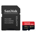 SanDisk Extreme Pro - Flashminnekort (microSDXC til SD-adapter inkludert) - 512 GB - A2 / Video Class V30 / UHS-I U3 / Class10 - microSDXC UHS-I
