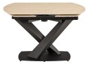 Salvas Uttrekkbart spisebord 120–180 cm ovalt - Sandfarget topp; svart base