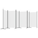 vidaXL Romdeler med 6 paneler hvit 520x180 cm stoff