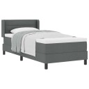  Box Spring Seng med madrass Mørk grå 100x200 cm Stoff