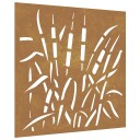 Veggdekorasjon til hage 55x55 cm cortenstål grassdesign