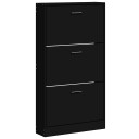 vidaXL Skoskap svart 59x17x108 cm konstruert tre