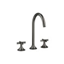 Dornbracht VAIA 3-hulls Servanbatteri Med bunnventil, Dark Platinum Matt