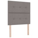  LED Box Springer Bed med madrass Gråbrun 80 x 200 cm stoff