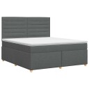 vidaXL Kontinentalseng med madrass Mørkegrå 160 x 200 cm Stoff