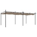  Pergola med uttrekkbar tak gråbrun 589x292x230 cm