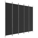 vidaXL Romdeler 5 paneler svart 250x220 cm stoff