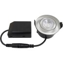 Nordtronic Low Profile Flexible utendørs downlight Ø5,5 cm børstet alu 3000K