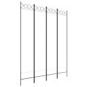 vidaXL Romdeler 4 paneler hvit 160x200 cm stoff