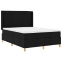  Seng med madrass og LED Svart 140x200 cm Stoff