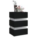 vidaXL LED-nattbord svart 45x35x67 cm sponplate