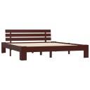 vidaXL Sengeramme mørkebrun heltre furu 160x200 cm