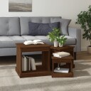 vidaXL Stablebord 3 stk brun eik konstruert tre