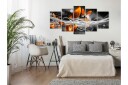 Bilde Swarm Of Butterflies 5 Parts Wide Grey 200x100 Artgeist sp. z o. o.