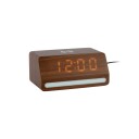 KARLSSON Alarm Clock Retro W. Light Led Dark Wood Veneer Brown H 7.5CM