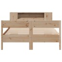  Seng med bokhylle uten madrass 140x200 cm heltre furu 3322948