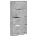  Skoskap med 4 vippeskuffer betonggrå 80x21x163,5 cm 8721012385610